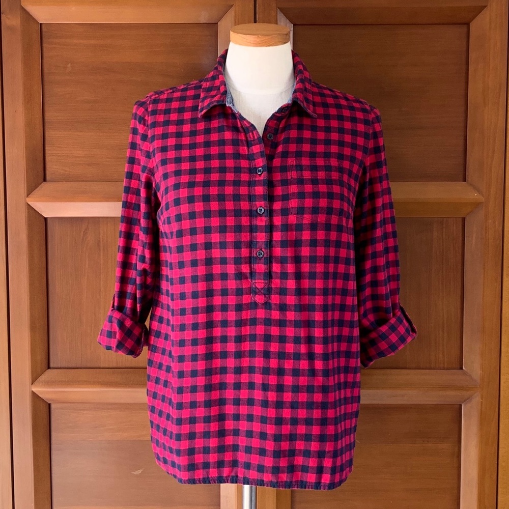 Tommy Hilfiger Buffalo Plaid Flannel Top